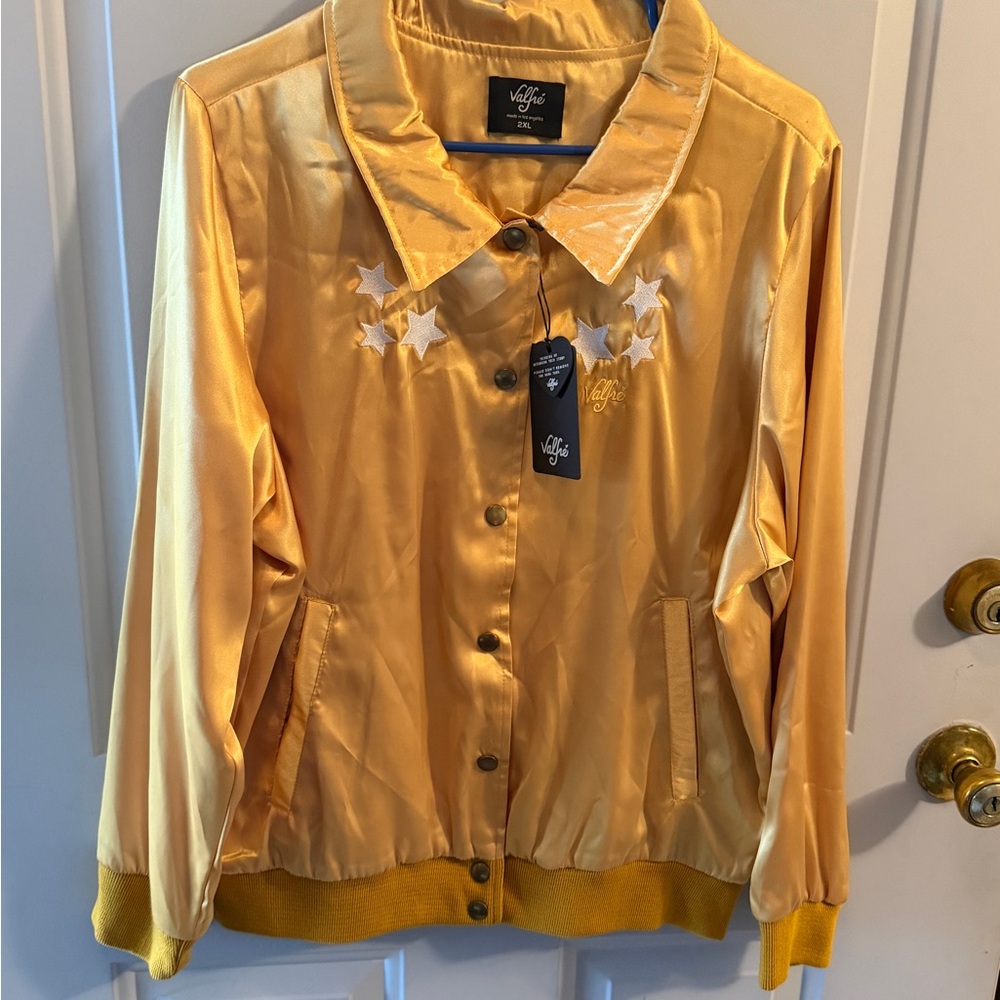 Valfre Gold Satin Fringe Statement Jacket - Picture 2 of 5
